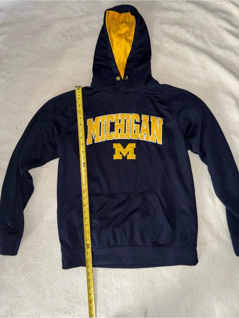 Michigan Men's Navy & Yellow Hoodie Sweatshirt Sz L